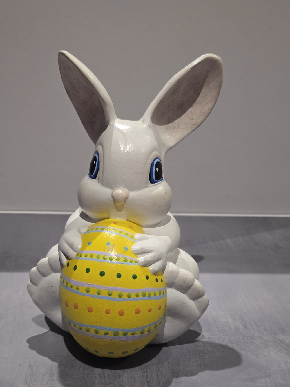 Vintage Hand-Painted Ceramic Easter Bunny Figurne  Retro MCM Retro Spring Decor